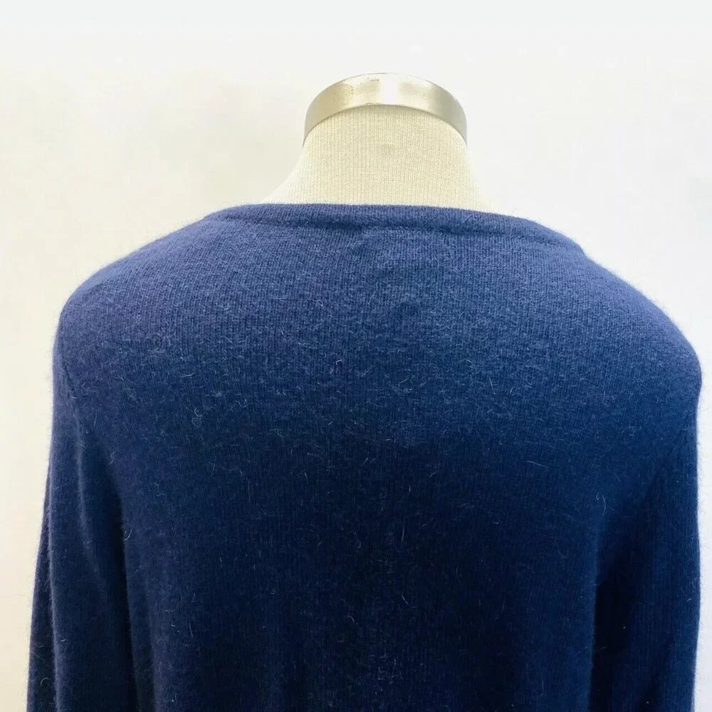NWT H&M BASIC Women Long Sleeve Open Front Blue Cardigan Sweater Size Medium - Picture 8 of 12